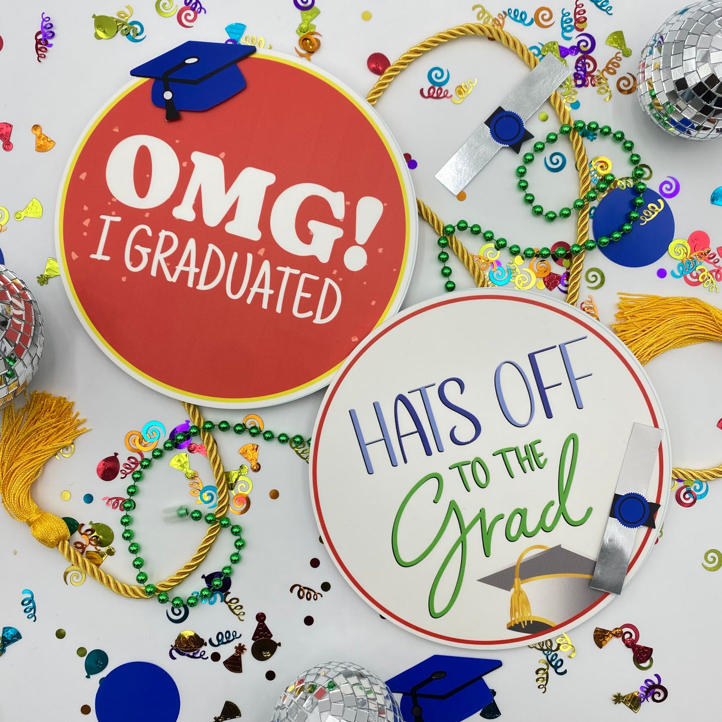 LET'S CELEBRATE GRAD PHOTO BOOTH PROP SET