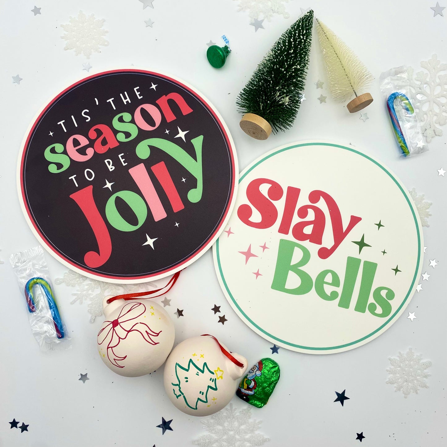 Merry & Bright Christmas Photo Booth Props