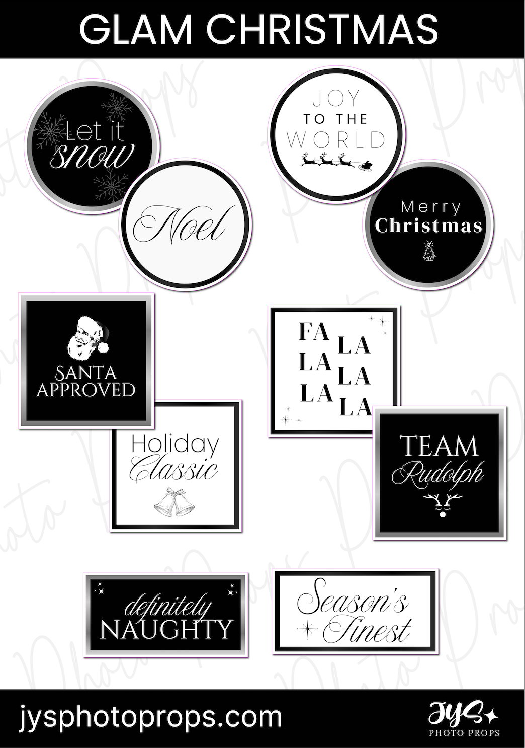 Glam Christmas Photo Booth Prop Set