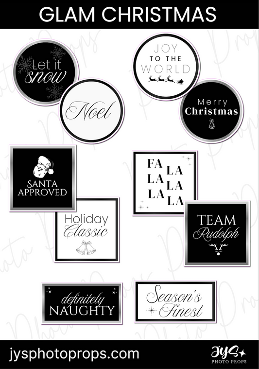 Glam Christmas Photo Booth Prop Set