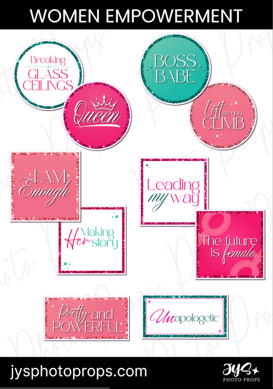 Women's Empowerment (Sparkle Upgrade) Photo Booth Props