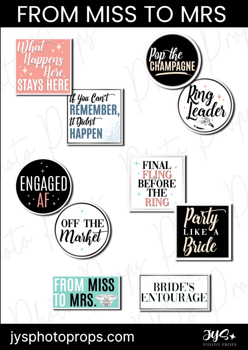 Bachelorette Photo Booth Props - JYS Photo Props
