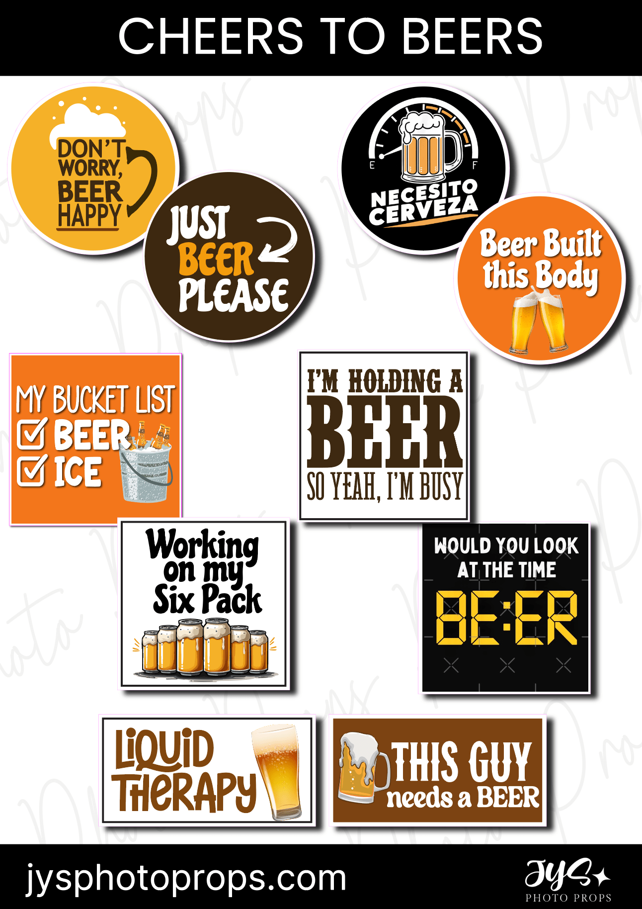 Cheers to Beer Photo Booth Props - JYS Photo Props