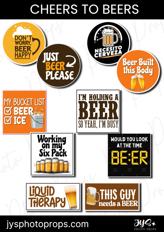 Cheers to Beer Photo Booth Props - JYS Photo Props