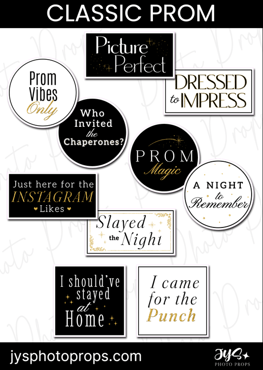 Classic Prom Prop Set - JYS Photo Props