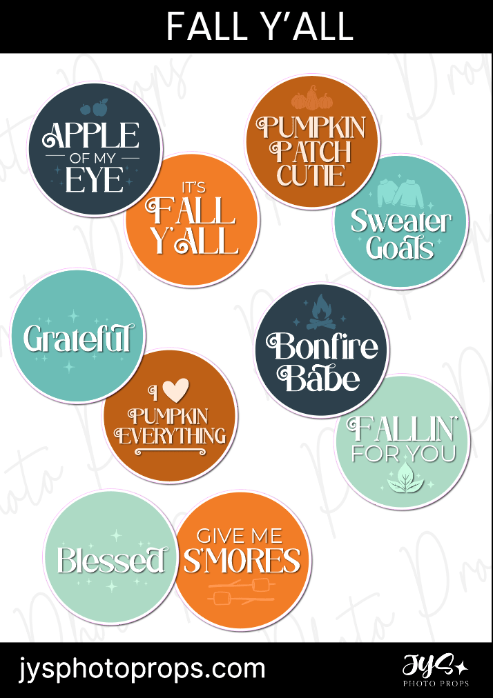 Fall Theme Photo Booth Props - JYS Photo Props