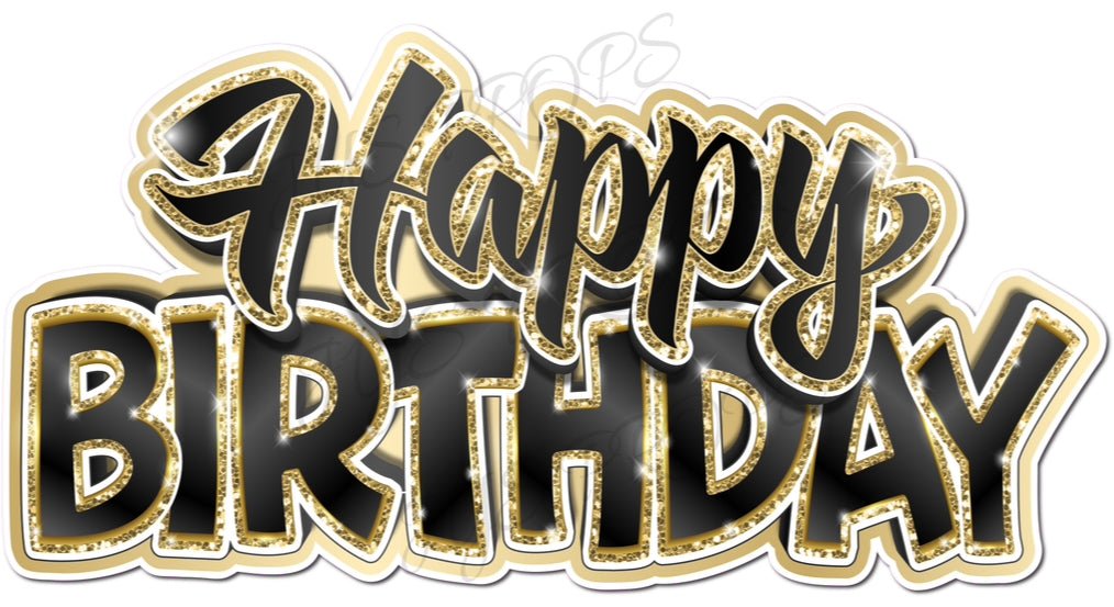 Gold Black Birthday Prop