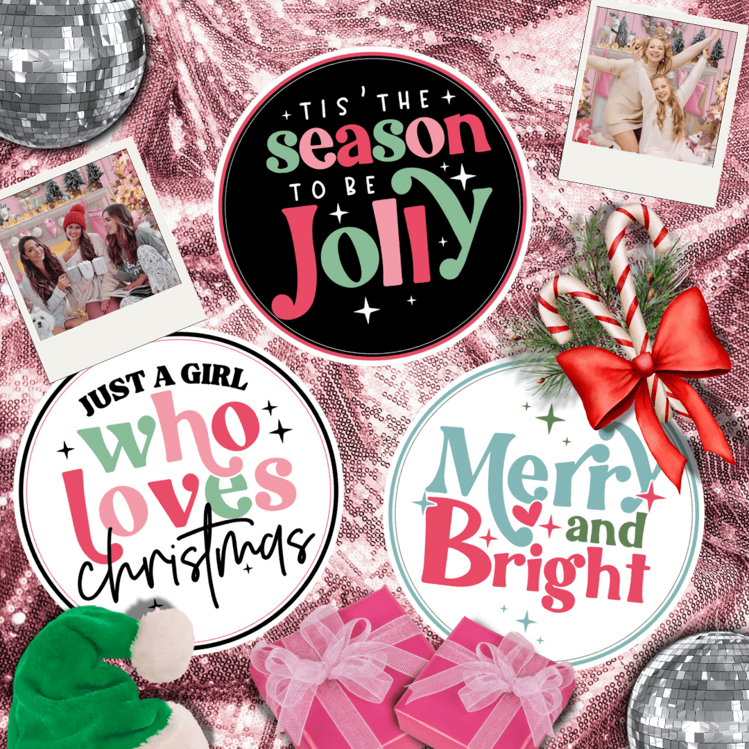 Merry & Bright Christmas Photo Booth Props - JYS Photo Props