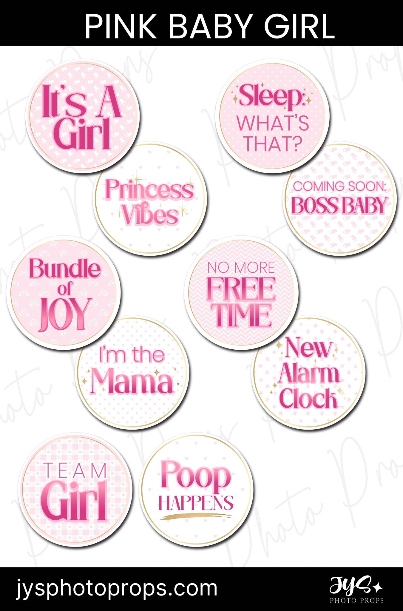 Pink Baby Girl Photo Booth Props