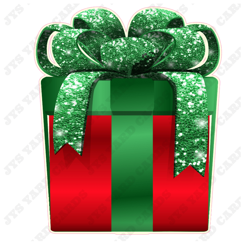 PRESENT: RED w/ GREEN BOW - JYS Photo Props