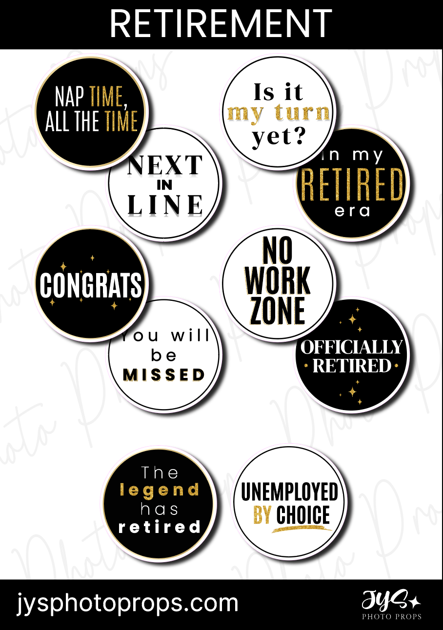 RETIREMENT PROP SET - JYS Photo Props