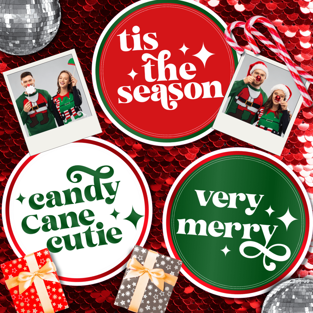 Retro Christmas Photo Booth Props - JYS Photo Props