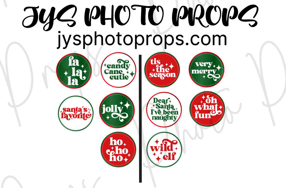 Retro Christmas Photo Booth Props - JYS Photo Props