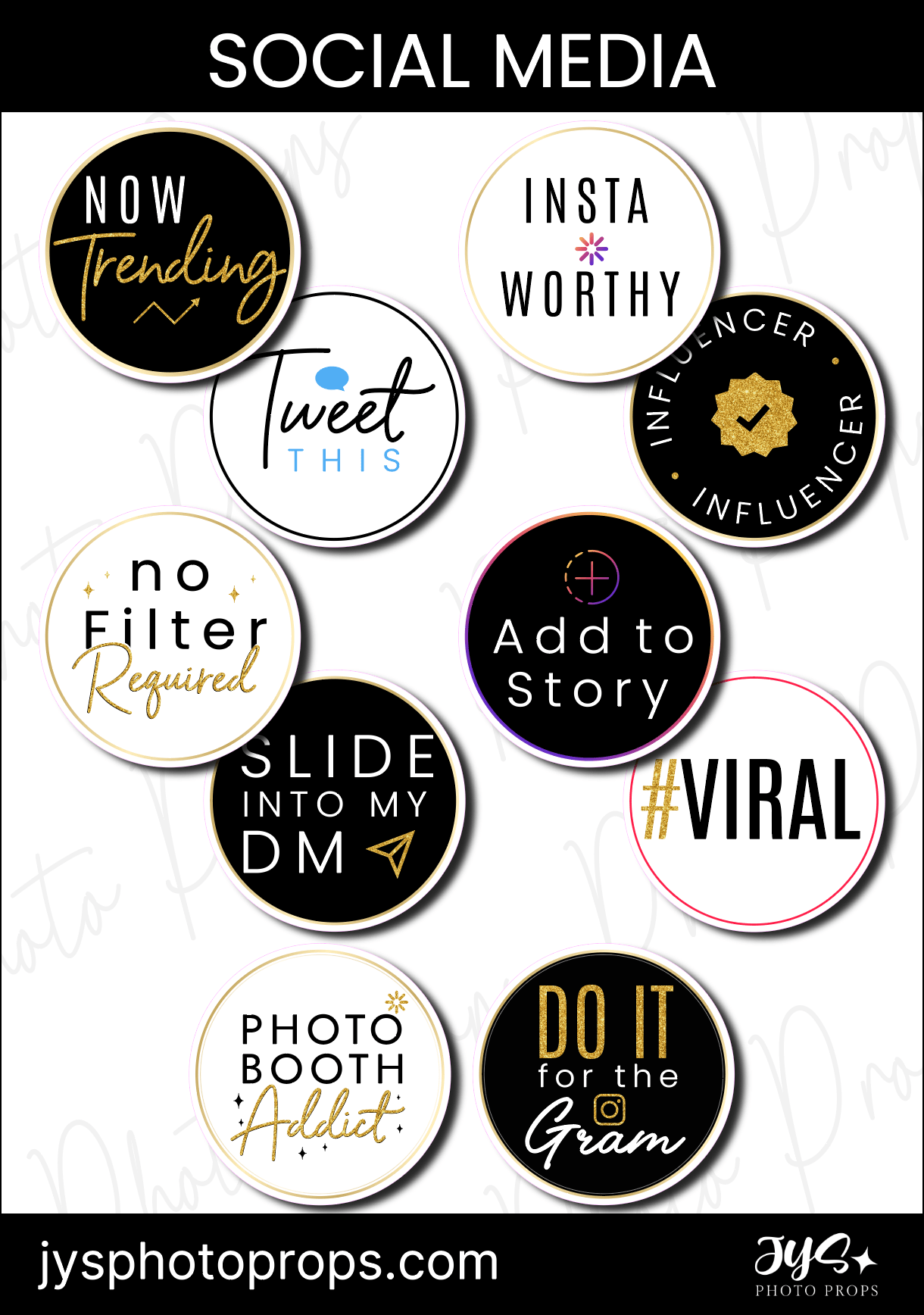 Social Media Photo Booth Props - JYS Photo Props