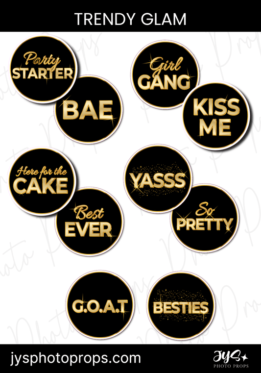 Trendy Glam Photo Booth Props (Updated) - JYS Photo Props