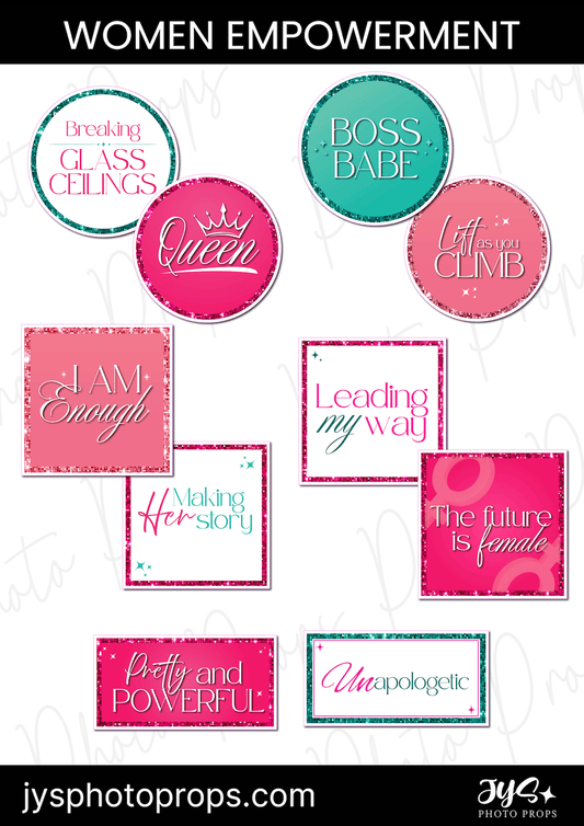 Women's Empowerment (Sparkle Upgrade) Photo Booth Props - JYS Photo Props