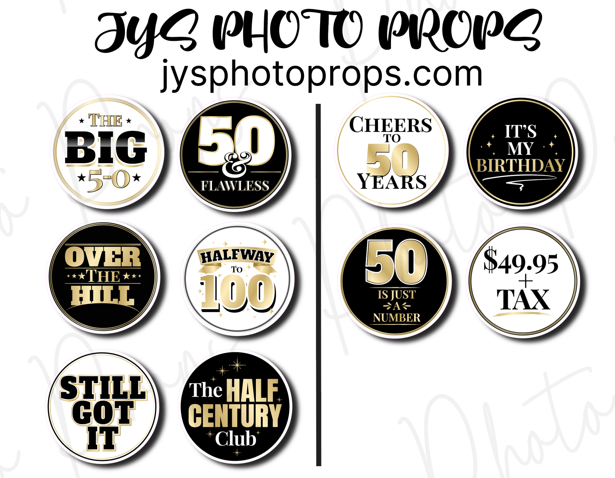 50th Birthday Photo Booth Props | JYS Photo Props