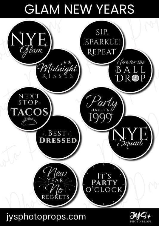 Glam New Year Photo Booth Props