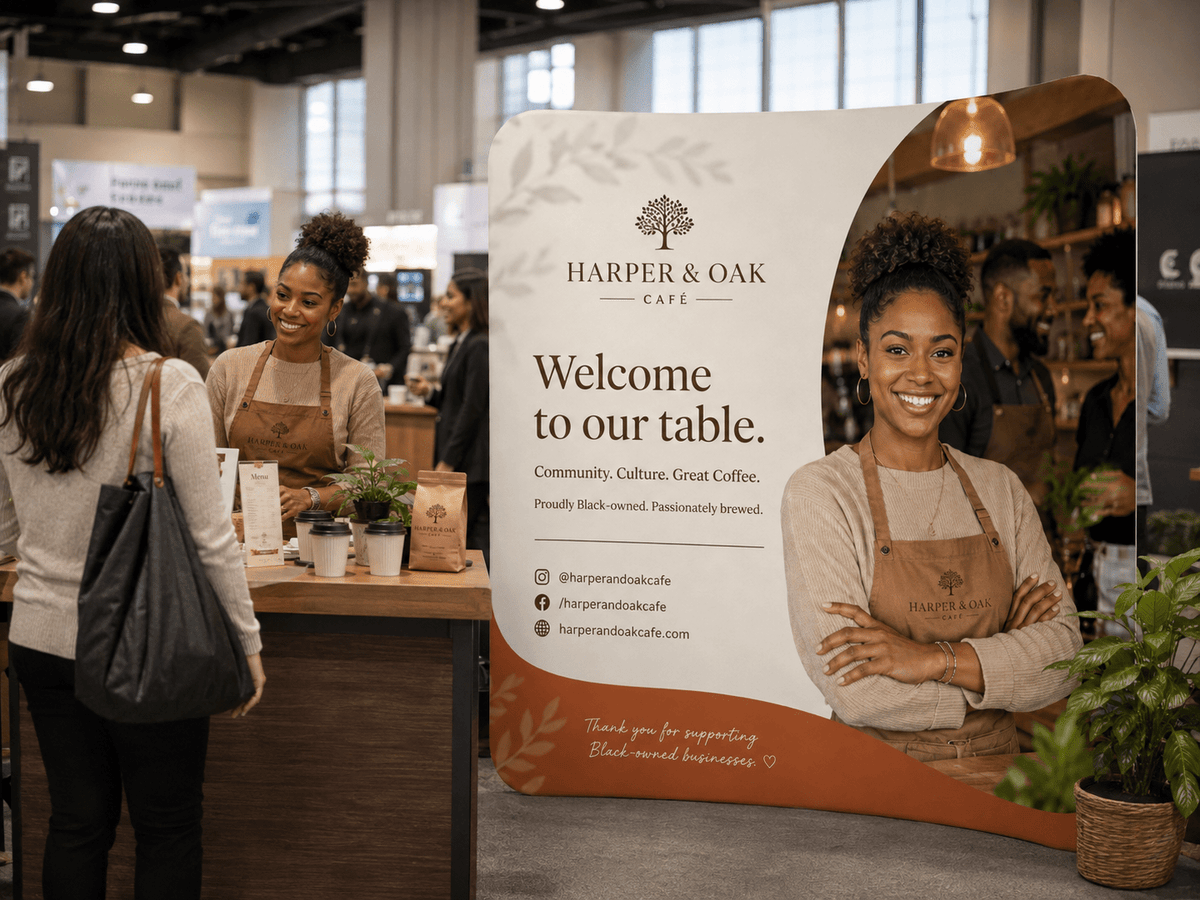 6ft Curved Tension Fabric Display - JYS Sign & Print Co