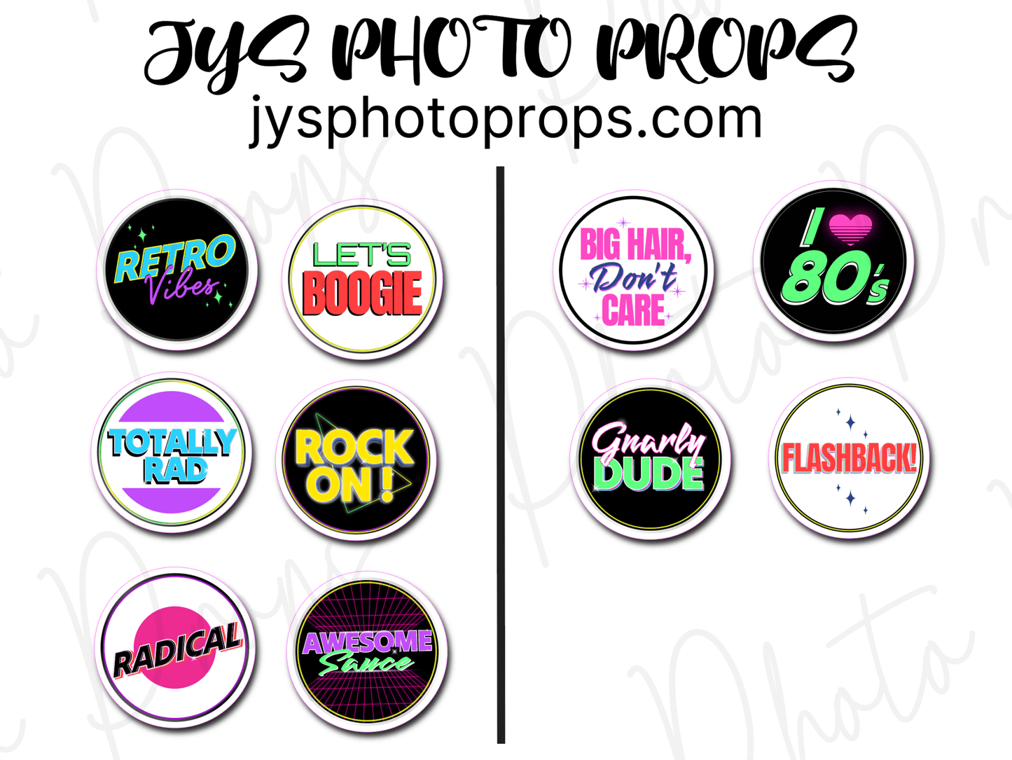 80s Theme Photo Booth Props - JYS Photo Props