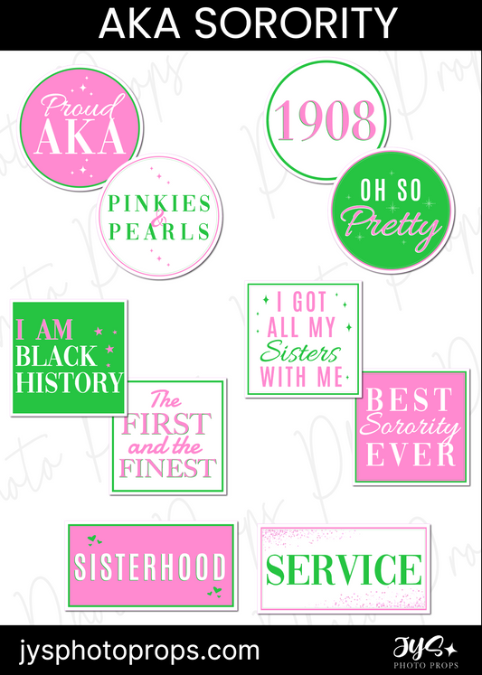 AKA sorority photo booth props with sophisticated details, ideal for creating memorable event photos