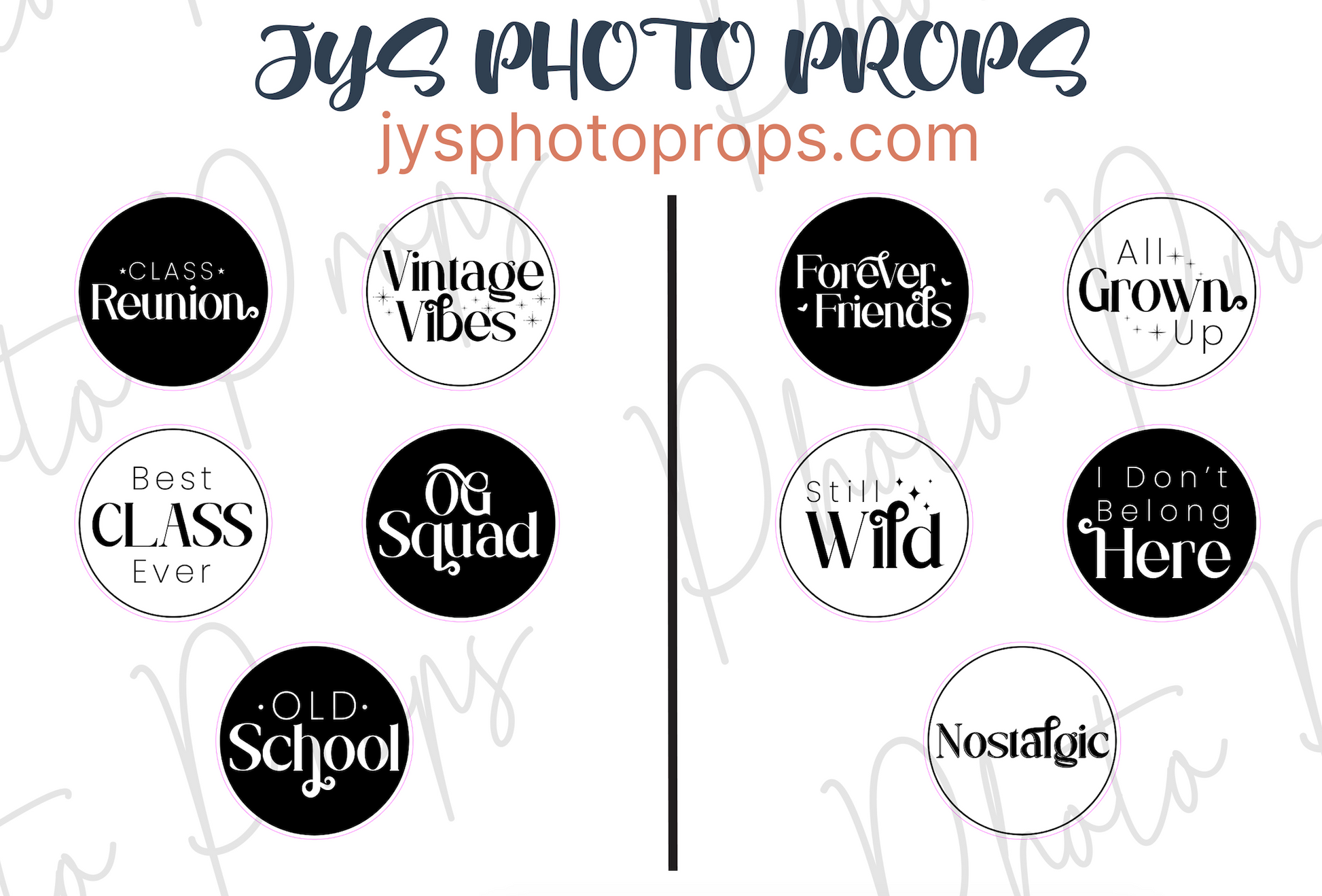 Class Reunion Photo Booth Props Set