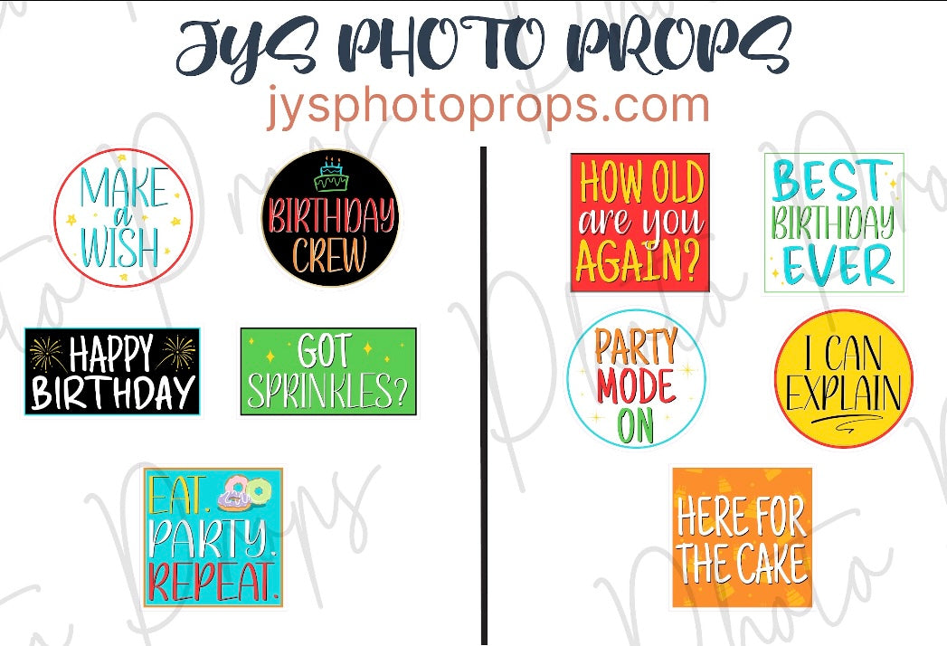 BIRTHDAY FUN Props Set