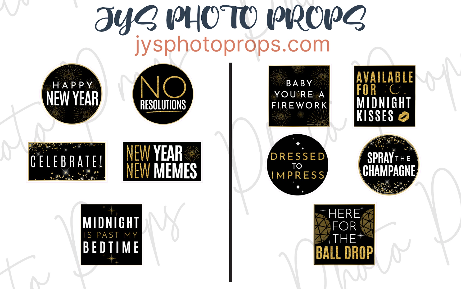 Happy New Year Photo Booth Props Set