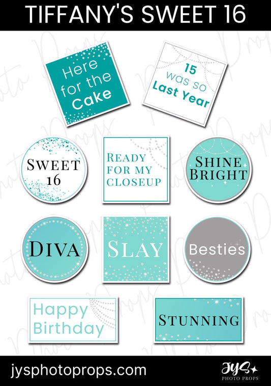 TIFFANY BLUE SWEET 16 PROP SET