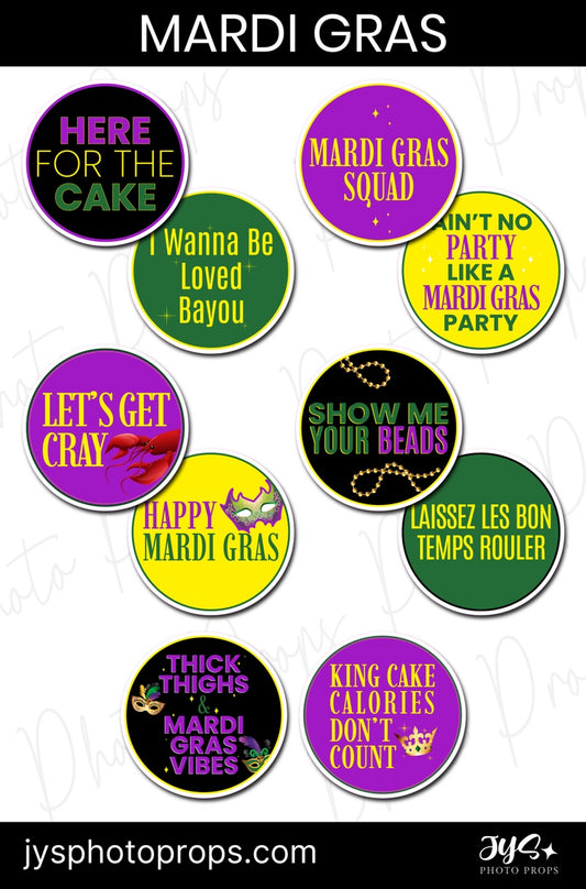 Mardi Gras Photo Booth Props Set