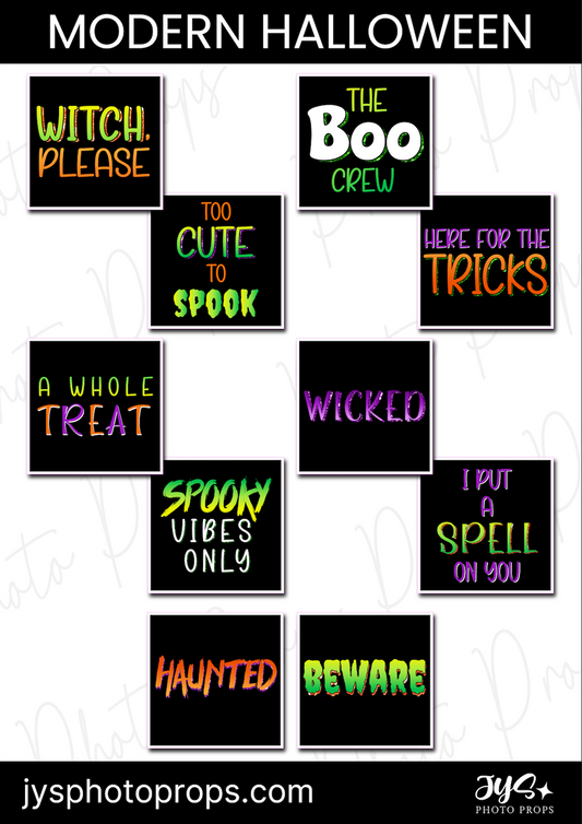 Modern Halloween Photo Booth Props