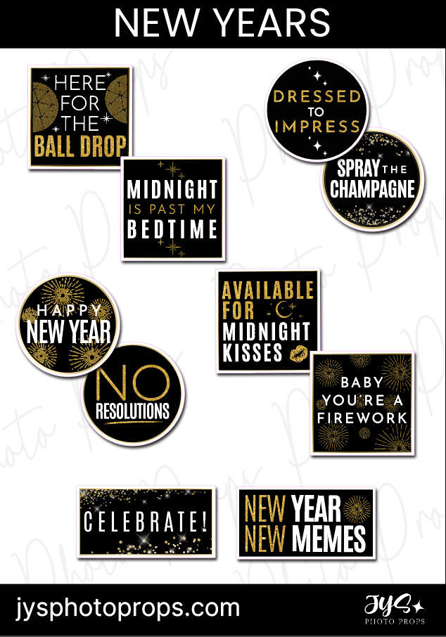 New Year Photo Booth Props Set