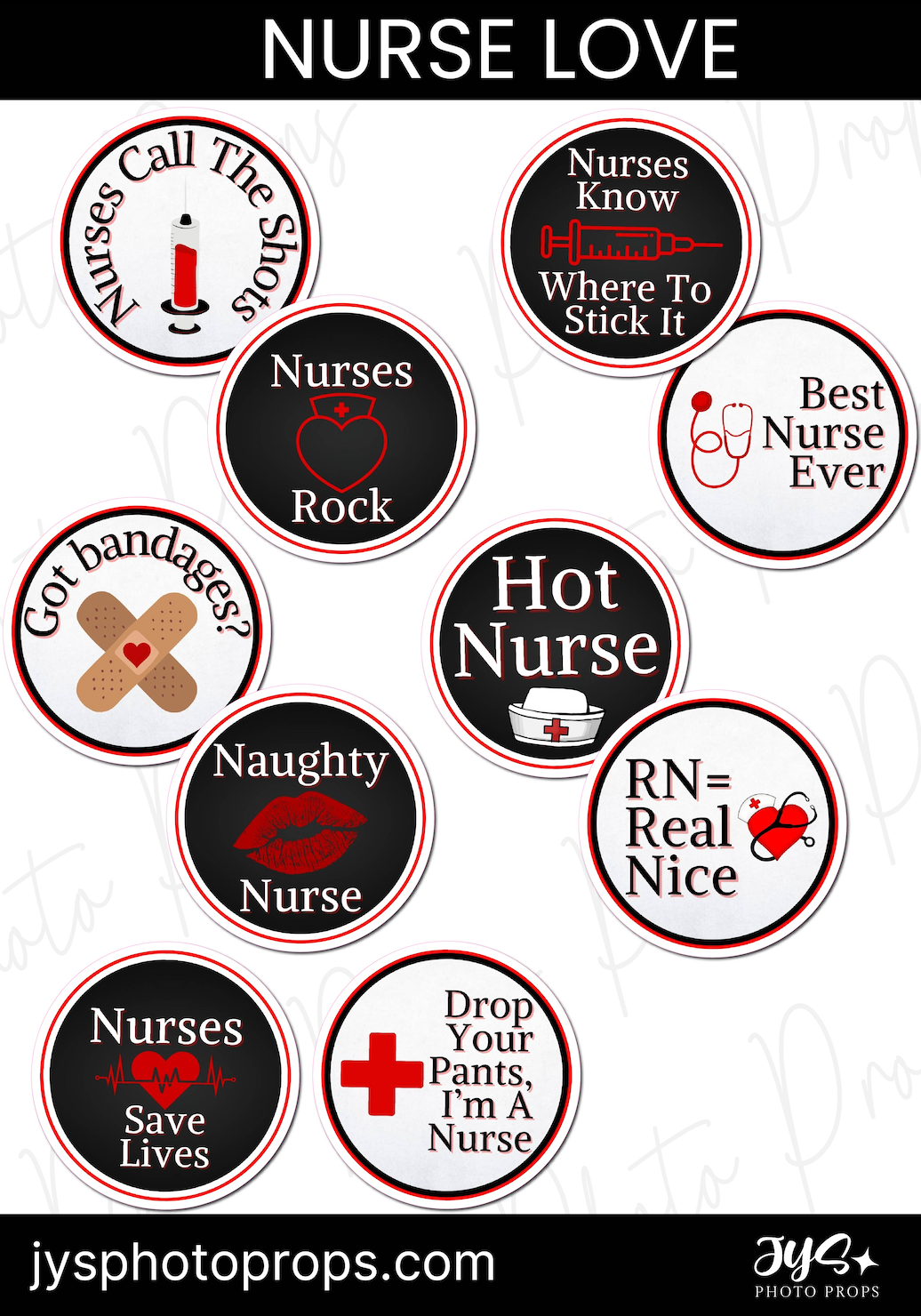 Nurse Photo Booth Props Set