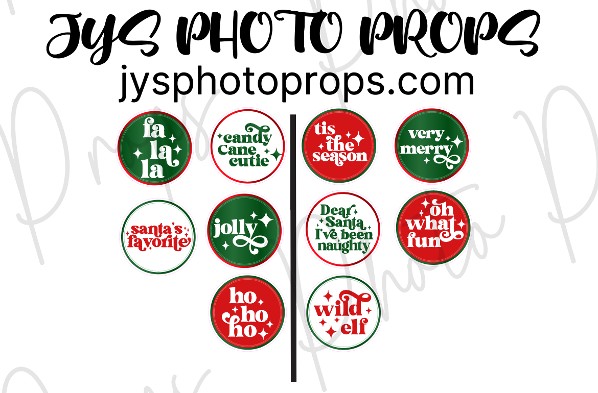 Retro Christmas Photo Booth Props Set