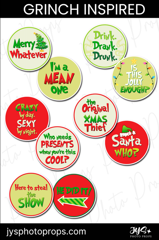 Grinch Inspired Photo Booth Props