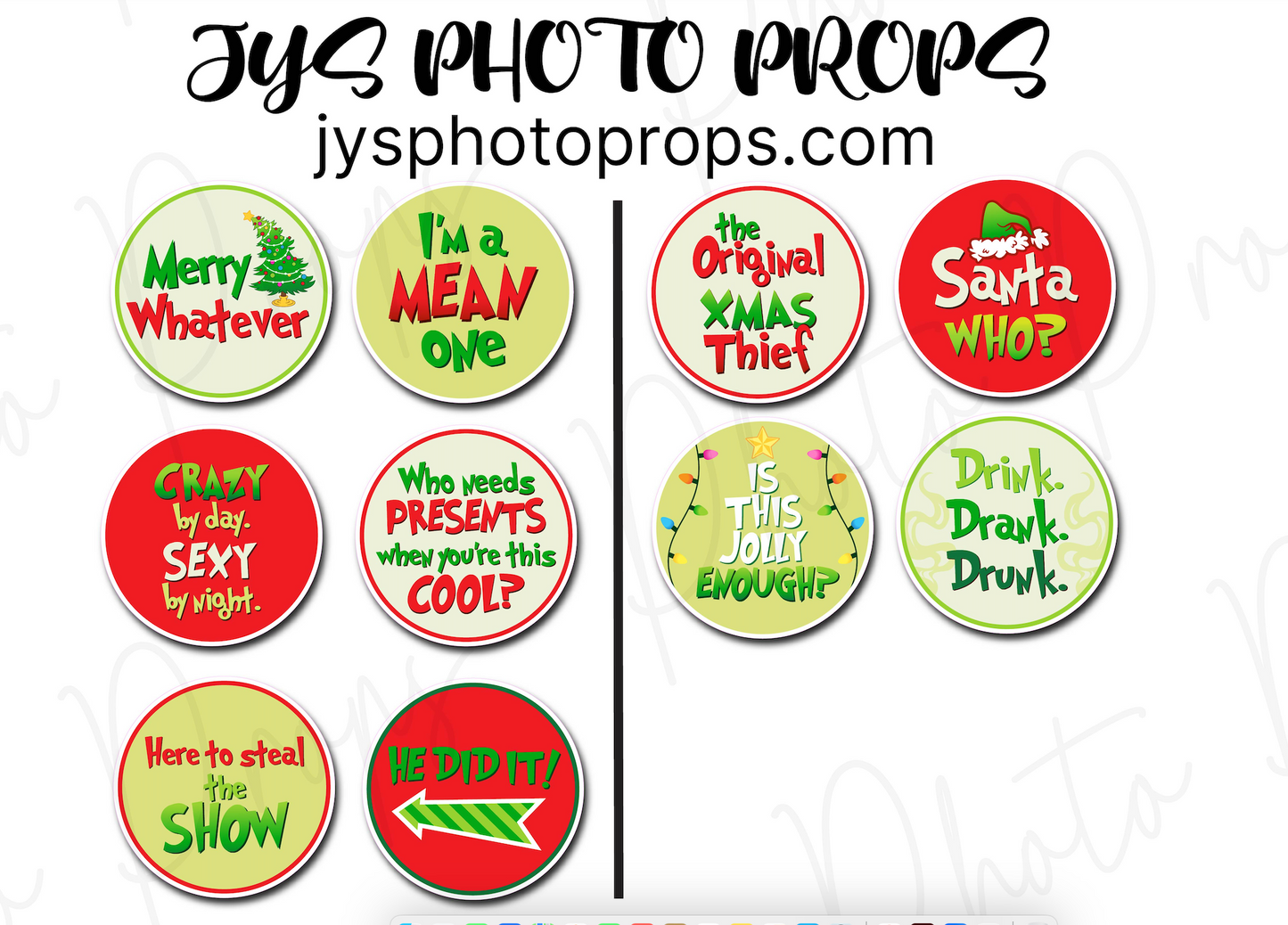 Grinch Inspired Photo Booth Props