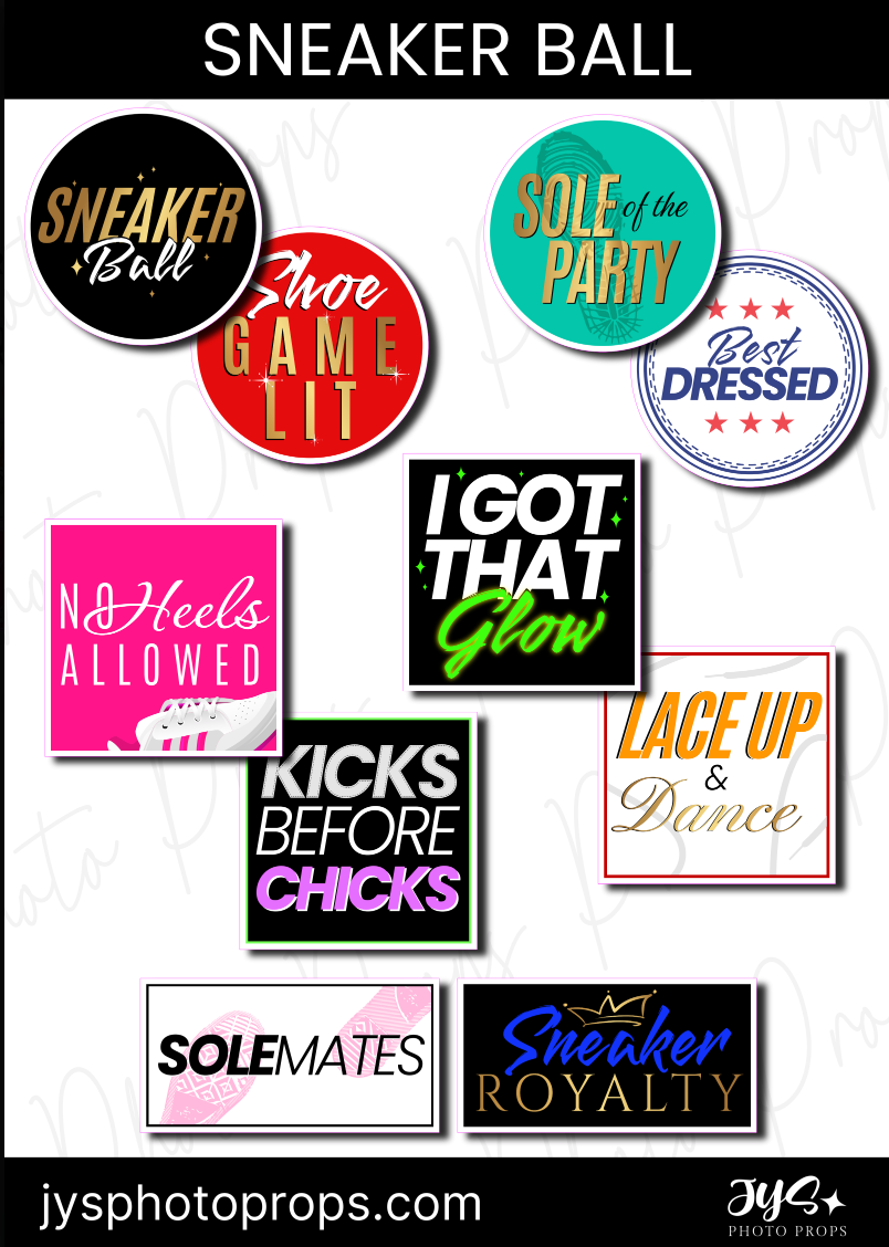 Sneaker Ball Photo Booth Props Set