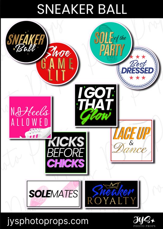 Sneaker Ball Photo Booth Props Set