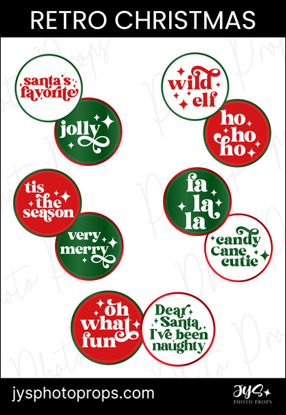 Retro Christmas Photo Booth Props