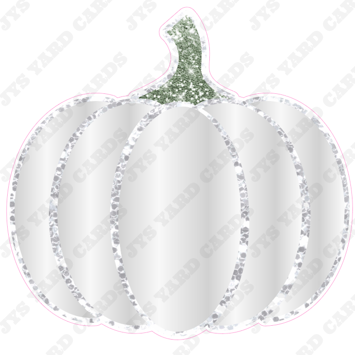 WHITE PUMPKIN W/ WHITE GLITTER