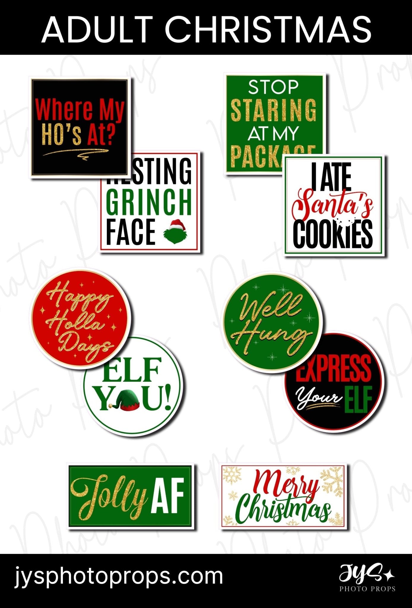 Adult Christmas Photo Booth Props - JYS Photo Props