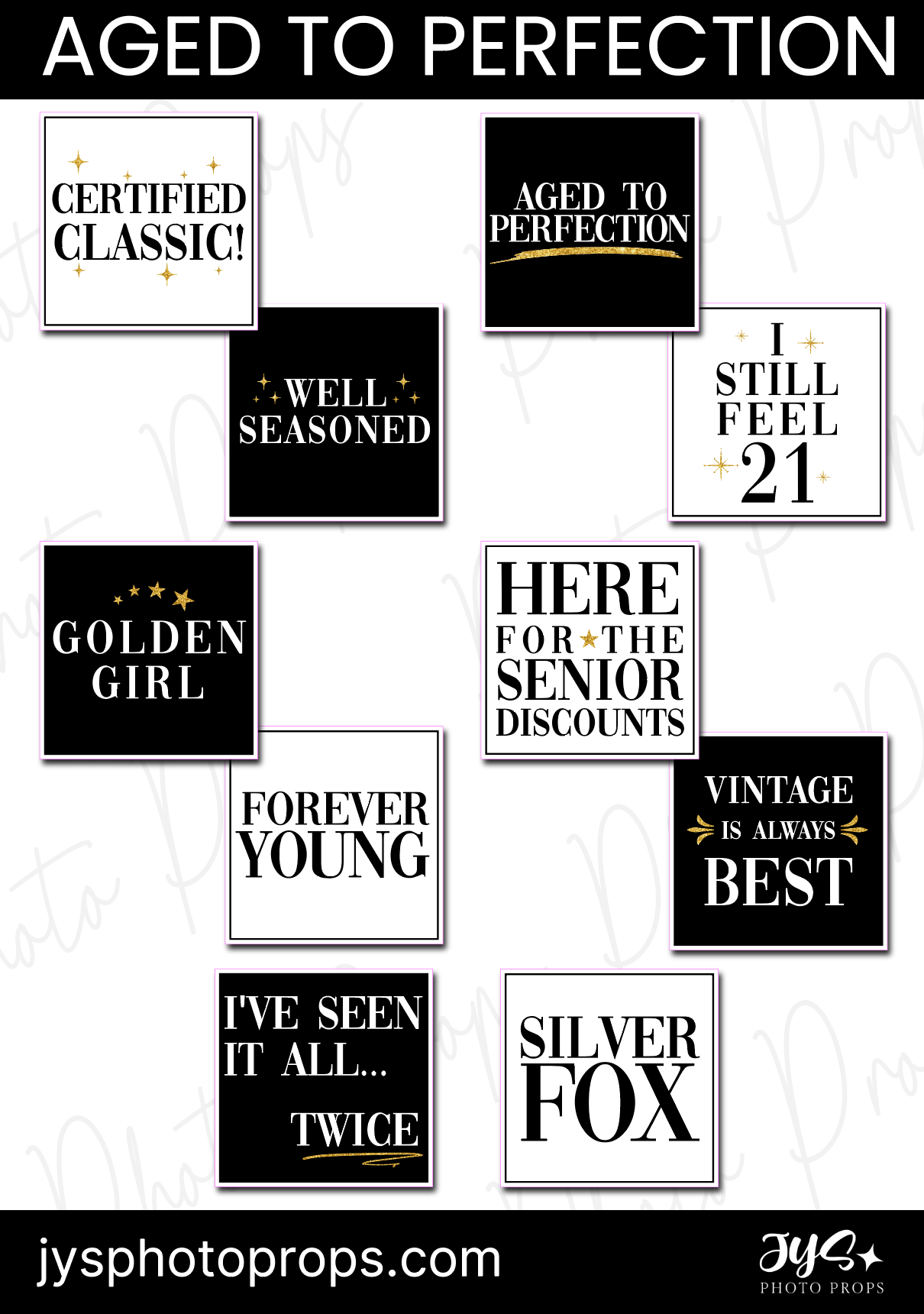 Aged to Perfection Birthday Bundle - JYS Photo Props