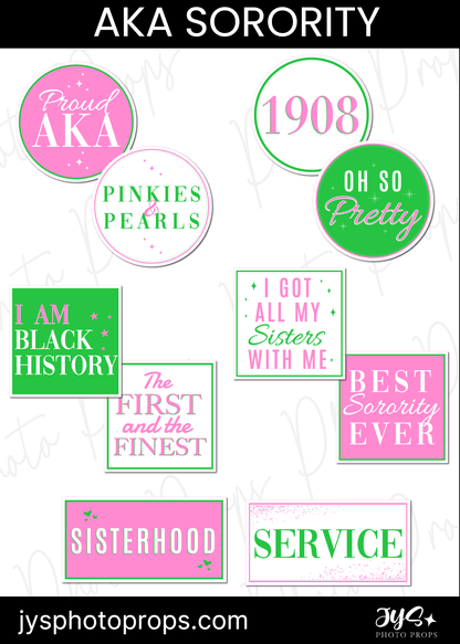 AKA Sorority Photo Booth Props - JYS Photo Props