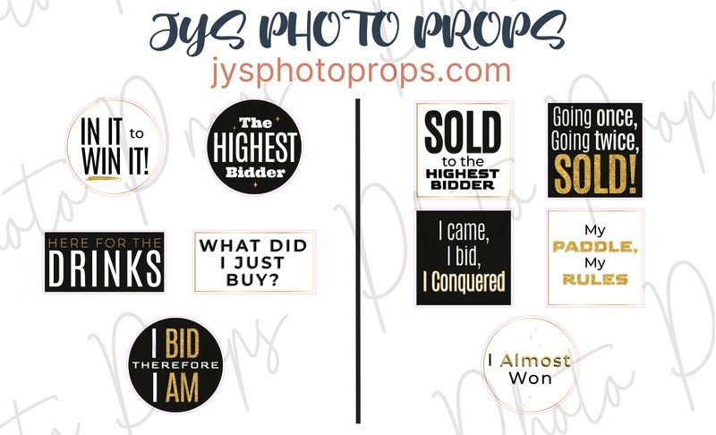 Auction Photo Booth Props - JYS Photo Props