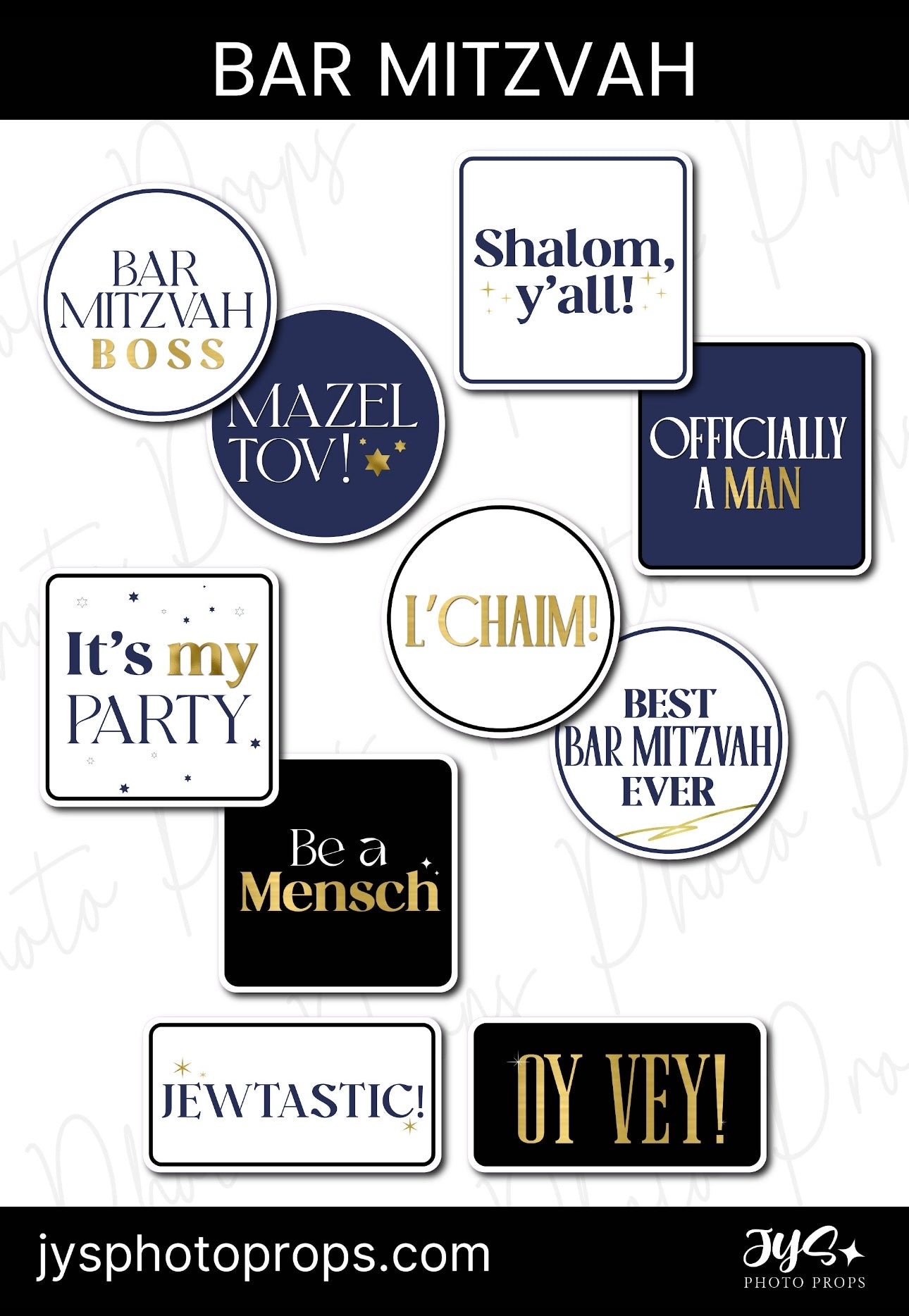 Bar Mitzvah Photo Props - JYS Photo Props