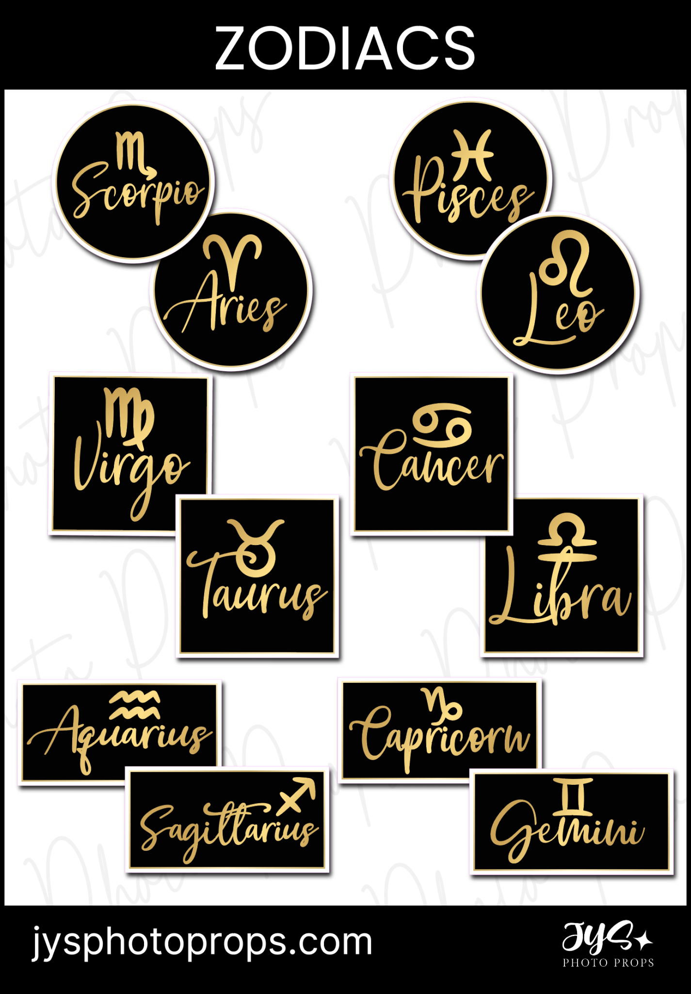 Birthday Zodiacs Photo Booth Props - JYS Photo Props