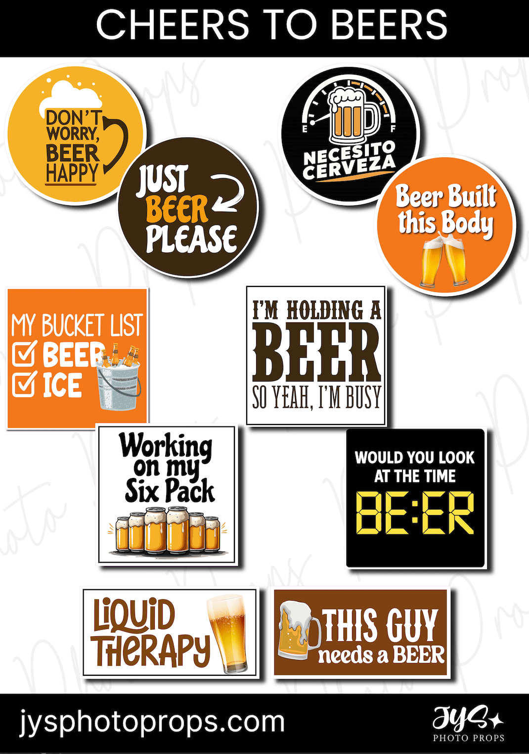 Cheers to Beer Photo Booth Props - JYS Photo Props