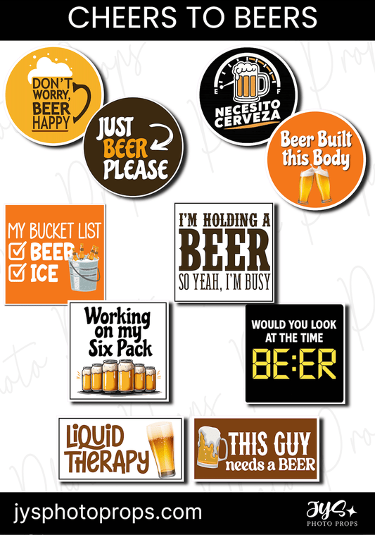 Cheers to Beer Photo Booth Props - JYS Photo Props