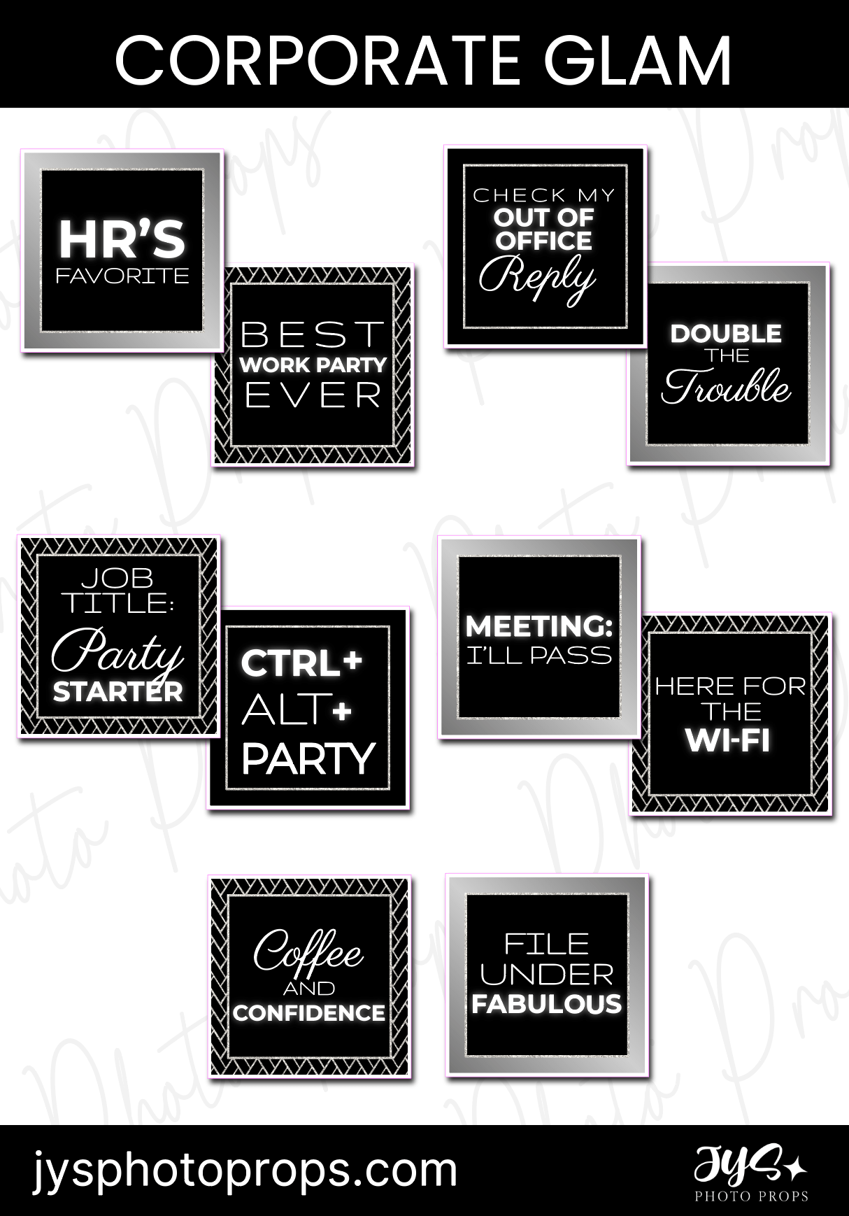 Corporate Glam Photo Booth Props - JYS Photo Props