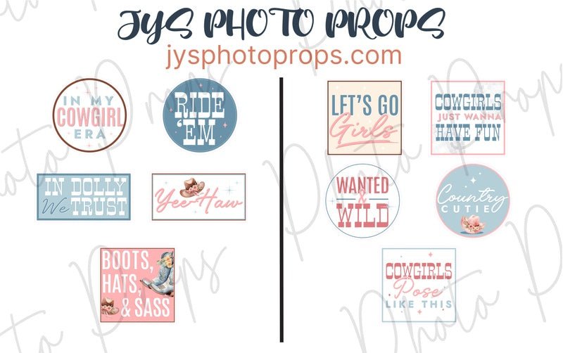 Cowgirl Photo Booth Props - JYS Photo Props